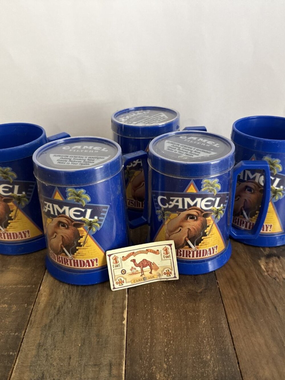 Vintage 1988 Camel Joe 75th Birthday Mug Set of 5